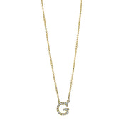 Collier - Buchstabe aus Gold mit Diamanten, G-Symbol, mit ZÖ 38.1 cm + 40.6 cm - 4H312