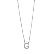 Collier - Buchstabe aus Gold mit Diamanten, G-Symbol, mit ZÖ 38.1 cm + 40.6 cm - 4H312