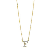 Collier - Buchstabe aus Gold mit Diamanten, F-Symbol, mit ZÖ 38 cm & 40.6 cm - 4H313