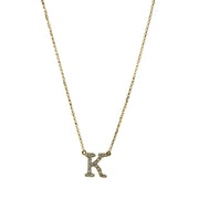 Collier - Buchstabe aus Gold mit Diamanten, K-Symbol, mit ZÖ 38 cm & 40.6 cm - 4H491