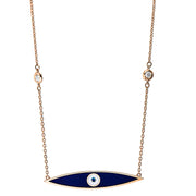 Collier mit Farbstein  aus 750/-18 Karat Rotgold mit 2 Diamanten 0