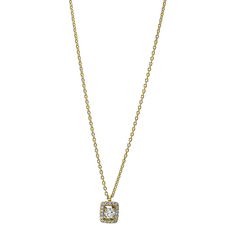 Collier    aus 750/-18 Karat Gelbgold mit 19 Diamanten 0
