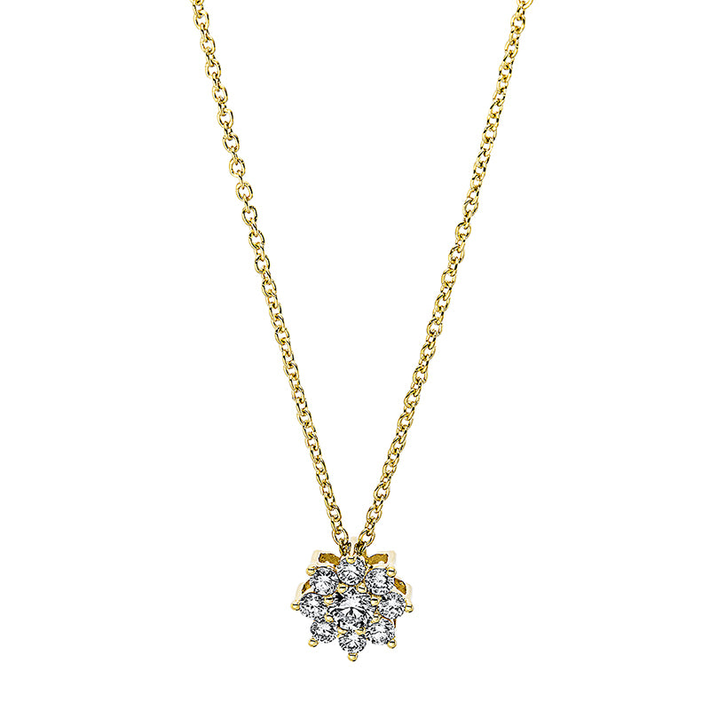 Collier    aus 750/-18 Karat Gelbgold mit 9 Diamanten 0