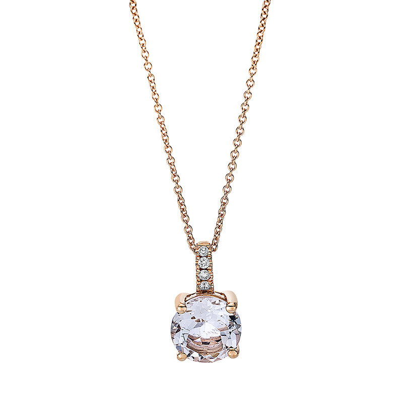 Collier mit Amethyst  aus 750/-18 Karat Rotgold mit 4 Diamanten 0