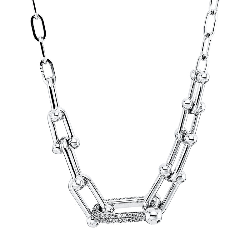 Collier    aus 750/-18 Karat Weißgold mit 61 Diamanten 0