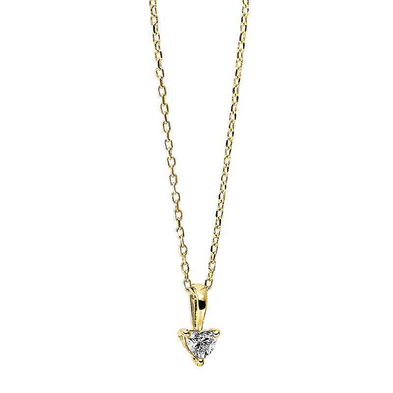 Collier - Herz aus Gold mit Diamant, Herz-Symbol - 4I602