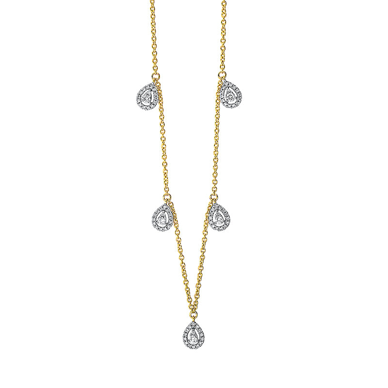 Collier aus Gold mit Diamanten, Fassung rhodiniert - 4I675