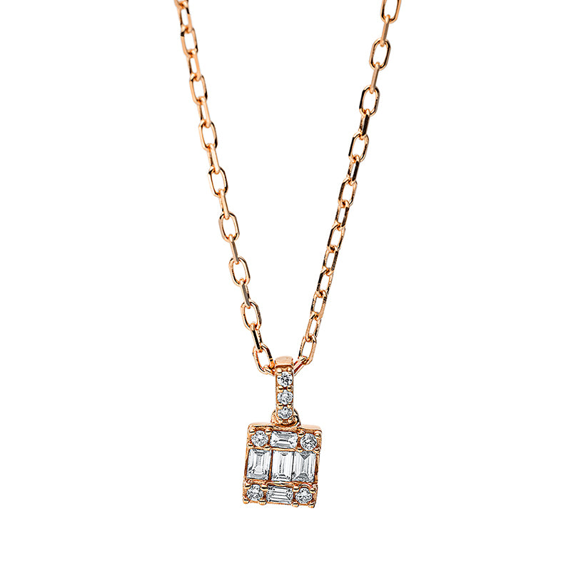 Collier    aus 750/-18 Karat Rotgold mit 12 Diamanten 0