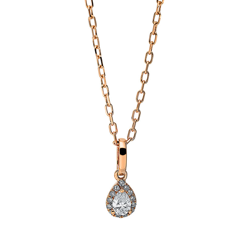 Collier    aus 750/-18 Karat Rotgold mit 14 Diamanten 0