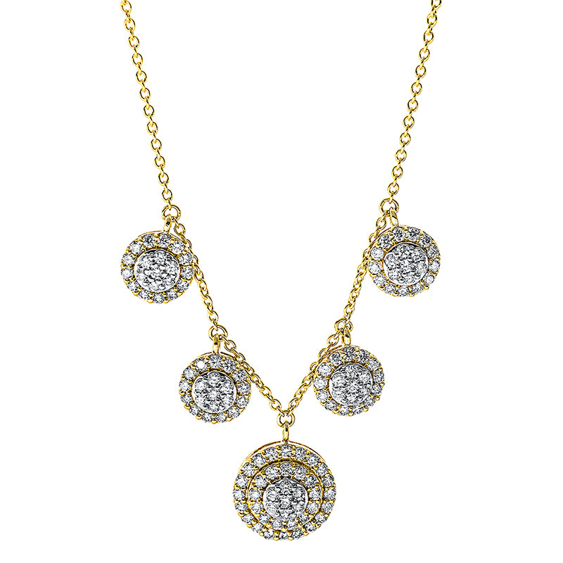 Collier    aus 750/-18 Karat Gelbgold mit 120 Diamanten 0