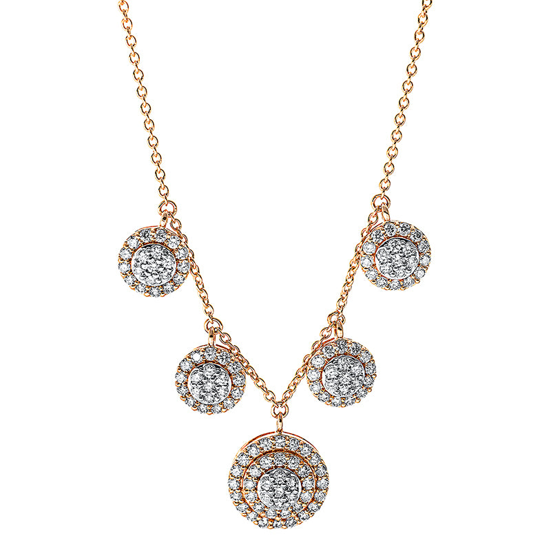 Collier    aus 750/-18 Karat Rotgold mit 120 Diamanten 0