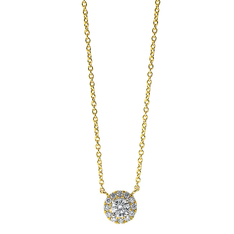 Collier    aus 750/-18 Karat Gelbgold mit 13 Diamanten 0