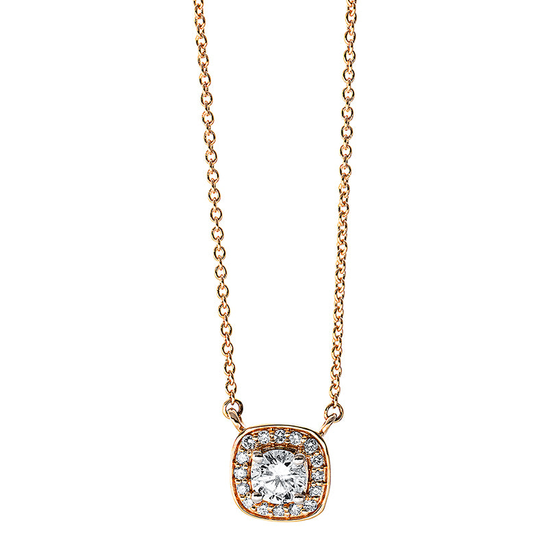 Collier    aus 750/-18 Karat Rotgold mit 17 Diamanten 0