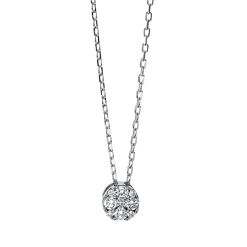 Collier    aus 750/-18 Karat Weißgold mit 9 Diamanten 0