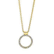 Collier    aus 750/-18 Karat Gelbgold mit 21 Diamanten 0