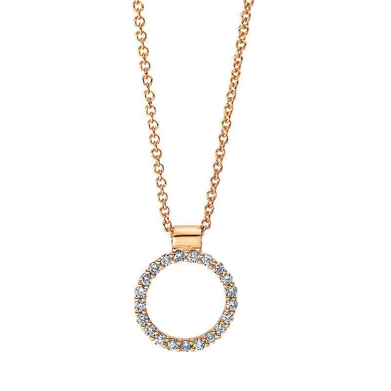 Collier    aus 750/-18 Karat Rotgold mit 21 Diamanten 0