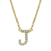 Collier - Buchstabe aus Gold mit Diamanten, J-Symbol, mit ZÖ 38 cm & 40.6 cm - 4I941