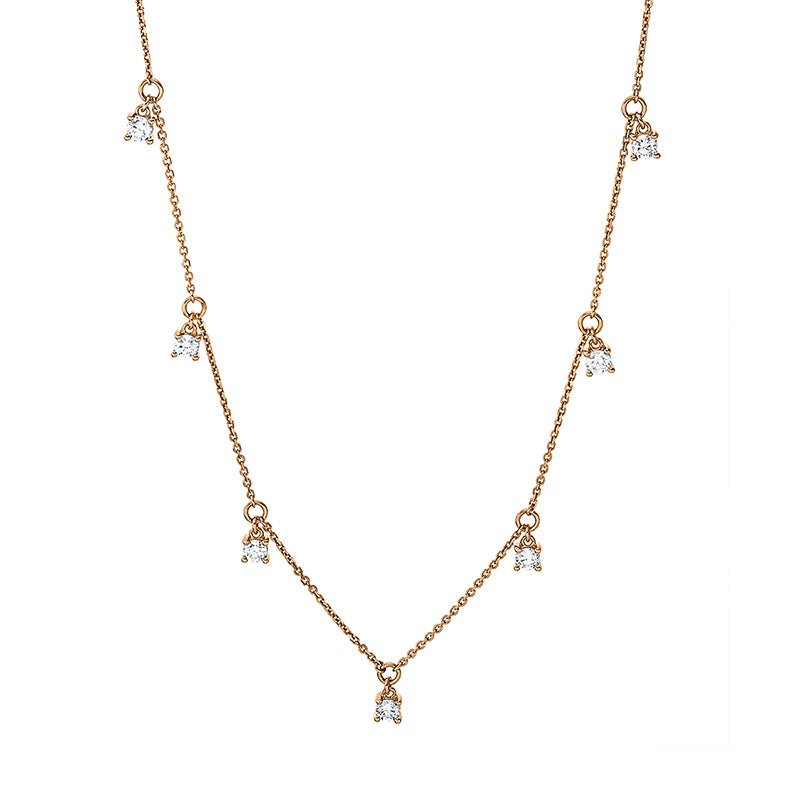 Collier    aus 750/-18 Karat Rotgold mit 7 Diamanten 0