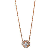 Collier - Moderner Schmuck aus Gold mit Diamanten, Blume-Symbol, mit ZÖ 40 cm - 4J107