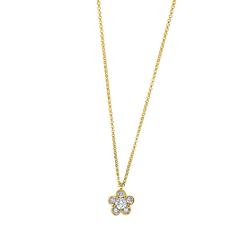 Collier    aus 750/-18 Karat Gelbgold mit 6 Diamanten 0