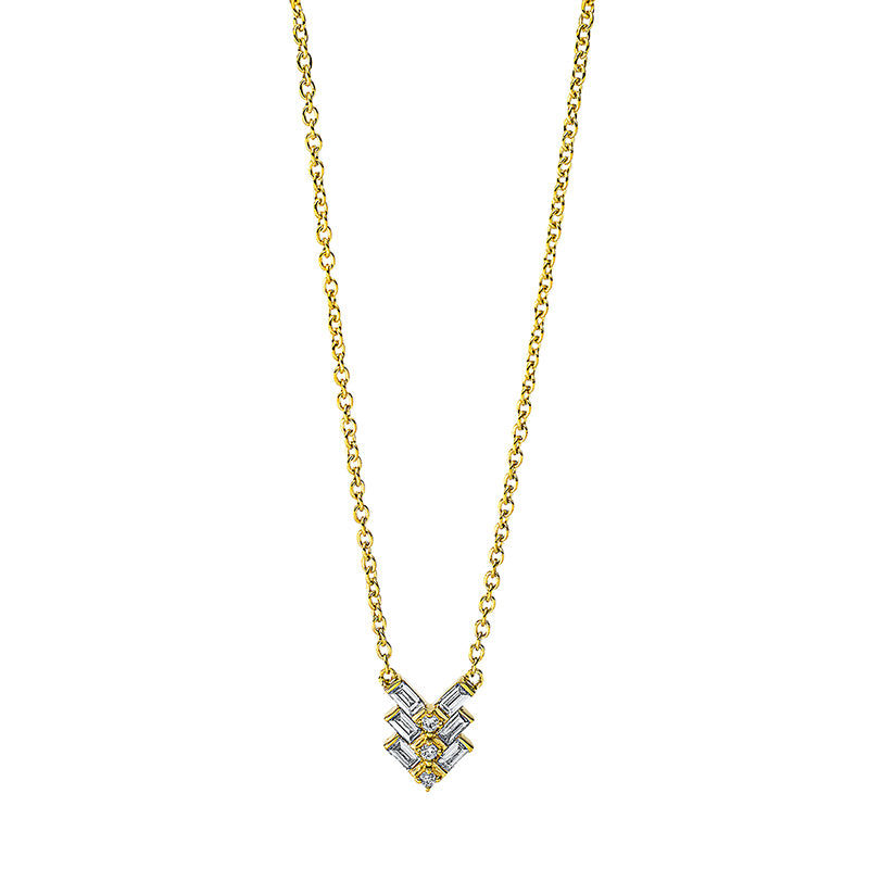 Collier    aus 750/-18 Karat Gelbgold mit 9 Diamanten 0