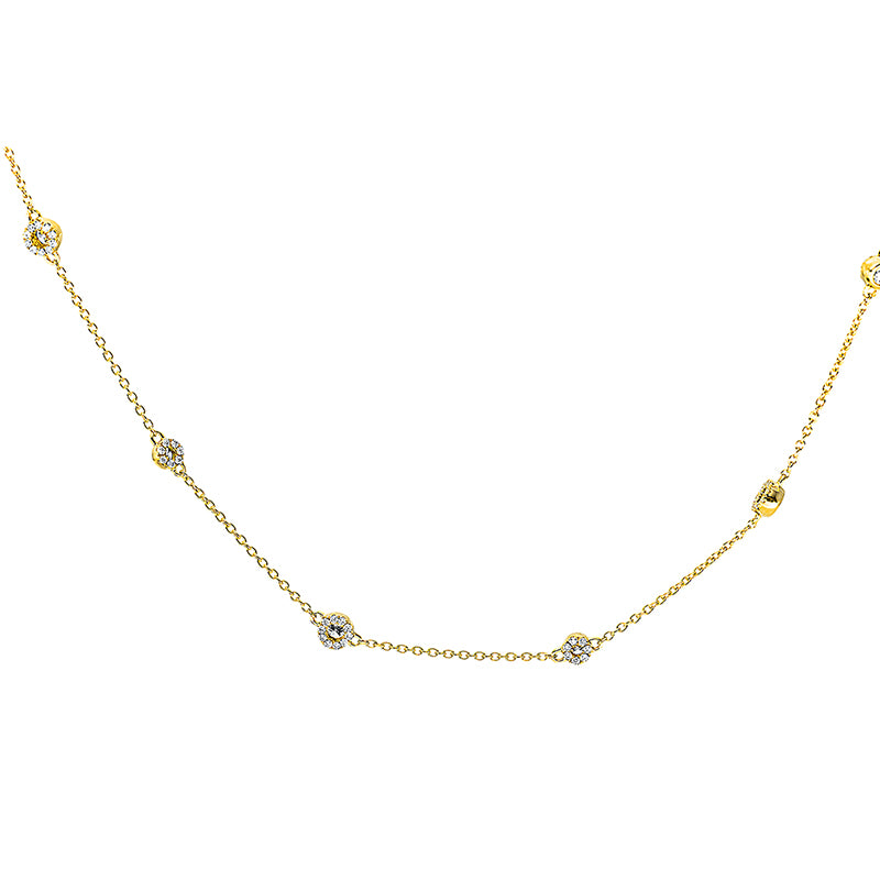 Collier    aus 750/-18 Karat Gelbgold mit 103 Diamanten 1