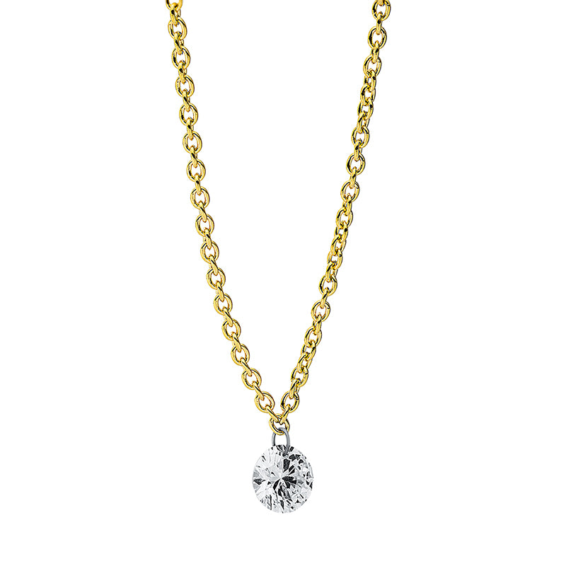 Collier    aus 750/-18 Karat Gelbgold mit 1 Diamant 0
