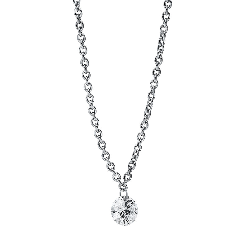 Collier    aus 750/-18 Karat Weißgold mit 1 Diamant 0