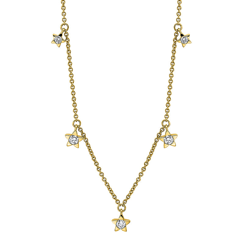 Collier    aus 750/-18 Karat Gelbgold mit 5 Diamanten 0
