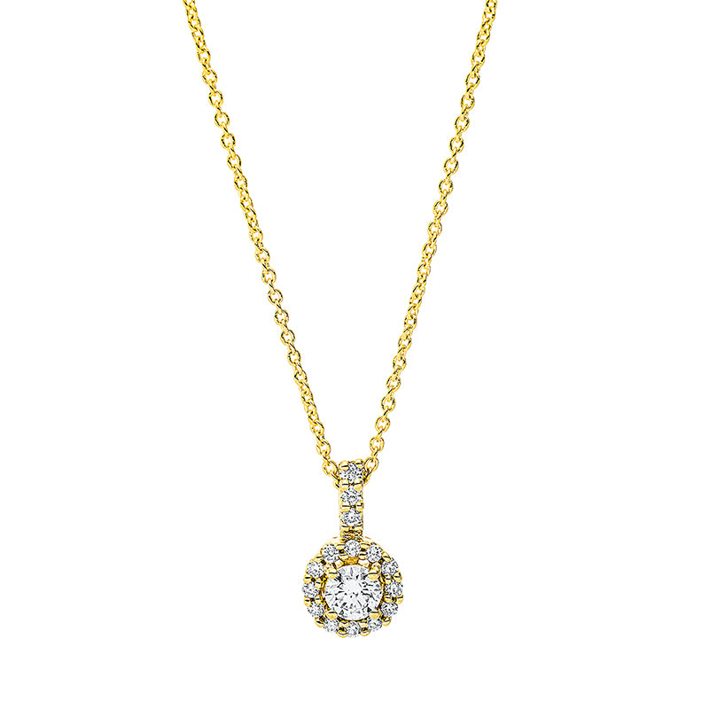 Collier    aus 750/-18 Karat Gelbgold mit 16 Diamanten 0