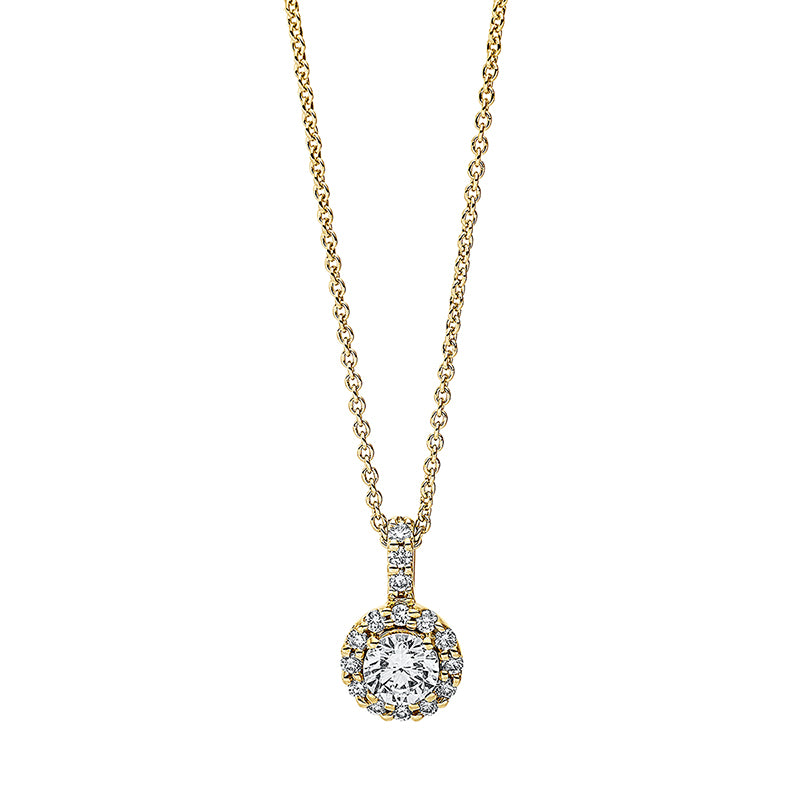 Collier    aus 750/-18 Karat Gelbgold mit 16 Diamanten 0