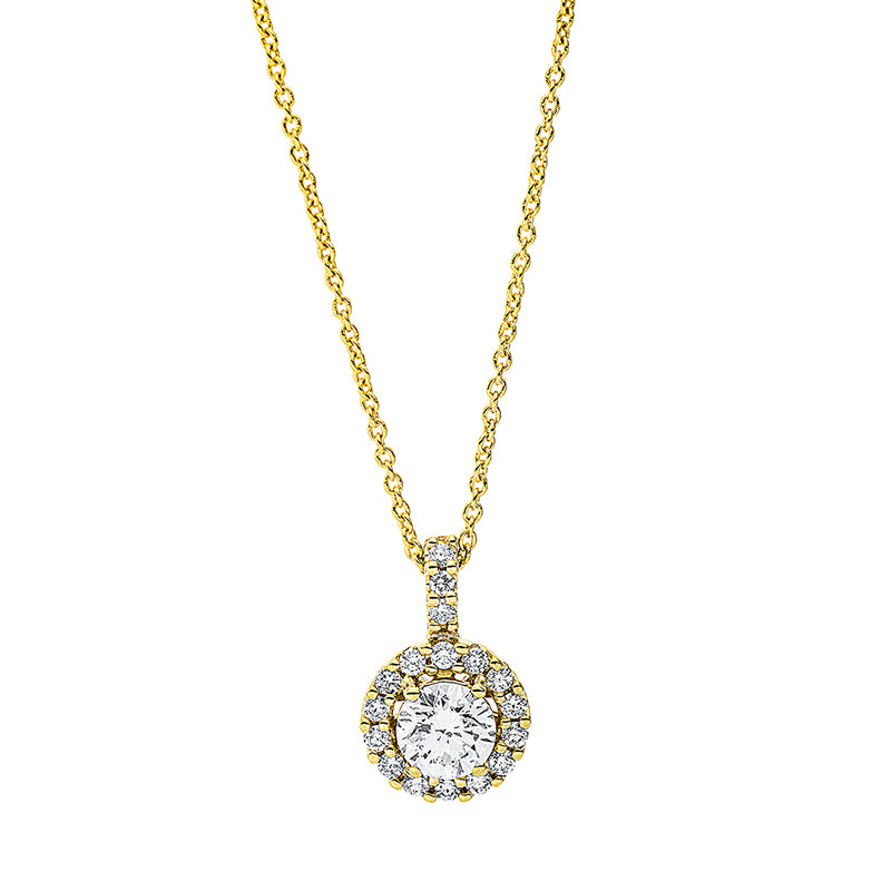 Collier    aus 750/-18 Karat Gelbgold mit 18 Diamanten 0