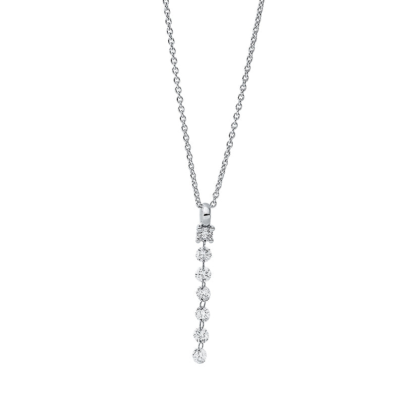 Collier    aus 750/-18 Karat Weißgold mit 7 Diamanten 0