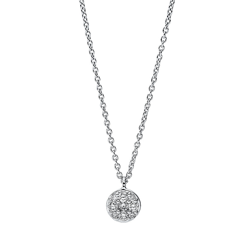 Collier    aus 750/-18 Karat Weißgold mit 9 Diamanten 0