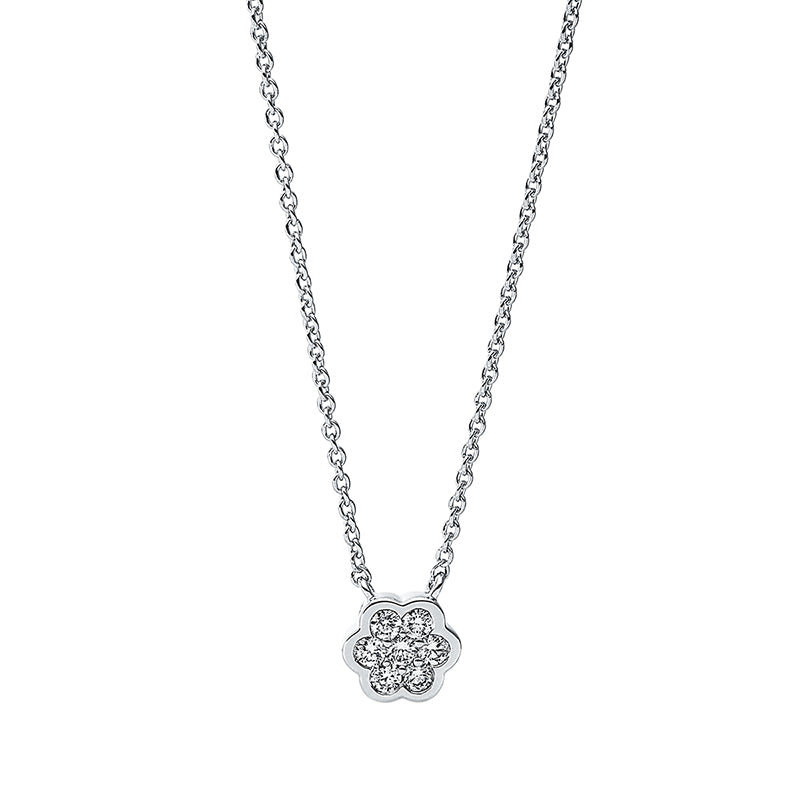 Collier    aus 750/-18 Karat Weißgold mit 7 Diamanten 0