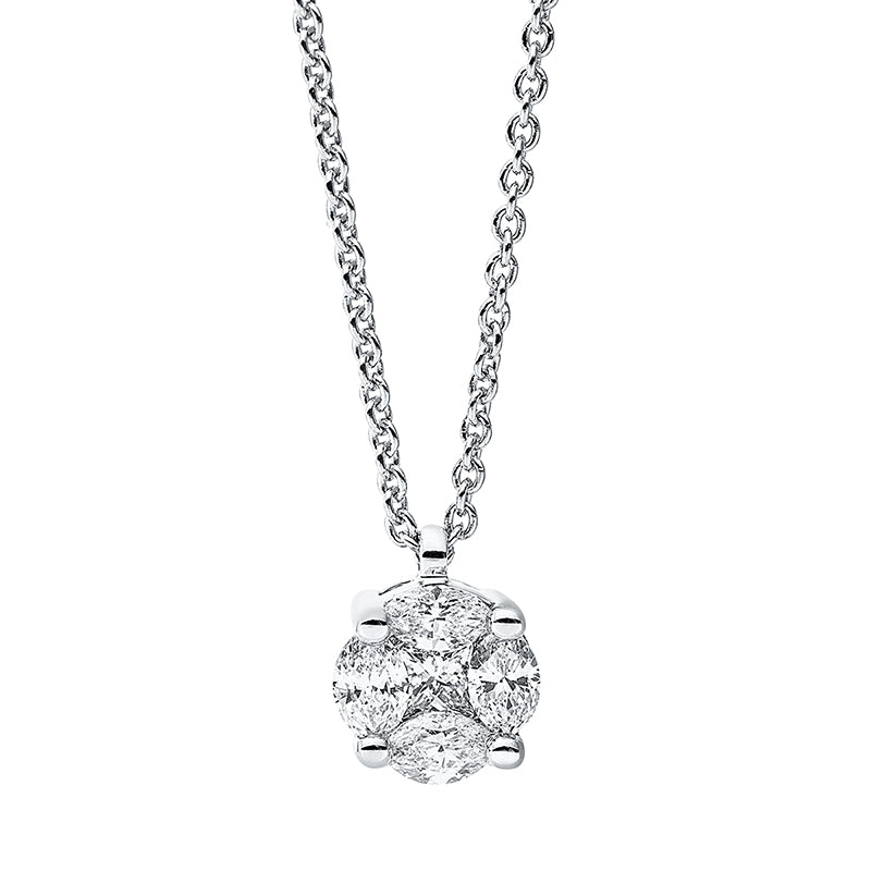 Collier    aus 750/-18 Karat Weißgold mit 5 Diamanten 0