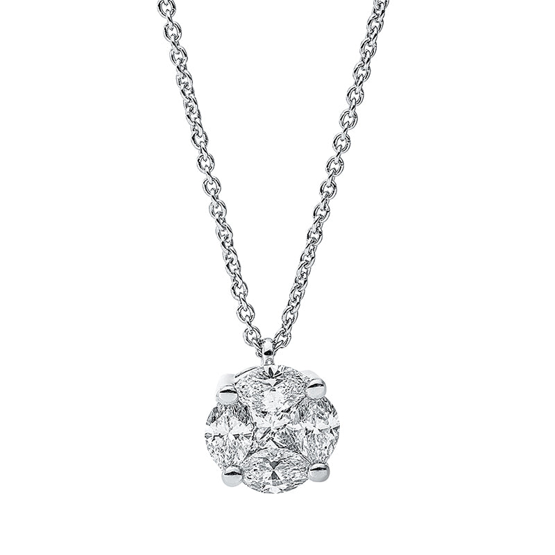 Collier    aus 750/-18 Karat Weißgold mit 5 Diamanten 0