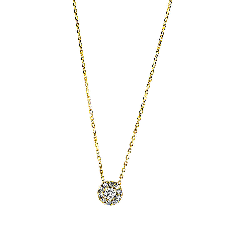 Collier    aus 750/-18 Karat Gelbgold mit 11 Diamanten 0