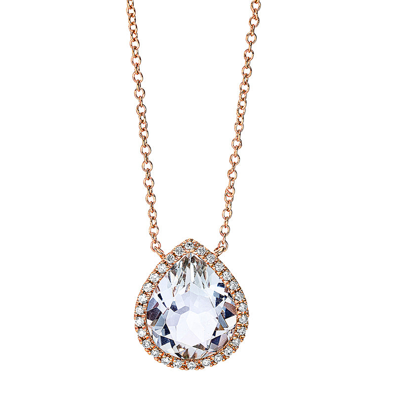 Collier mit Amethyst  aus 750/-18 Karat Rotgold mit 28 Diamanten 0