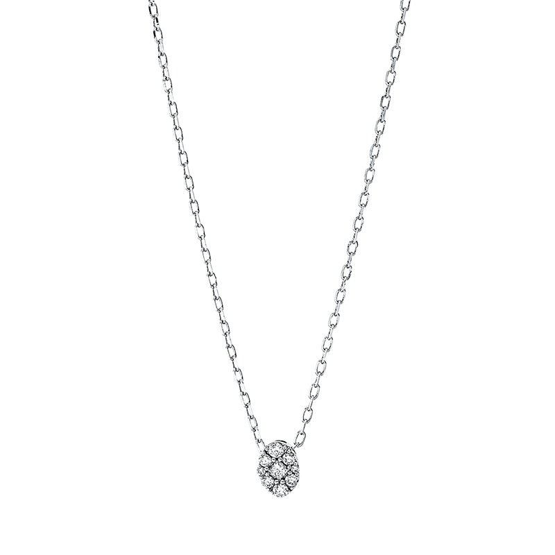 Collier    aus 750/-18 Karat Weißgold mit 9 Diamanten 0