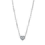 Collier - Herz aus Gold mit Diamanten, Herz-Symbol, mit ZÖ 40 cm + 43 cm - 4J864