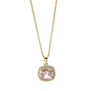 Collier mit Morganit  aus 750/-18 Karat Gelbgold mit 24 Diamanten 0