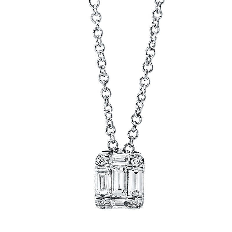 Collier    aus 750/-18 Karat Weißgold mit 9 Diamanten 0