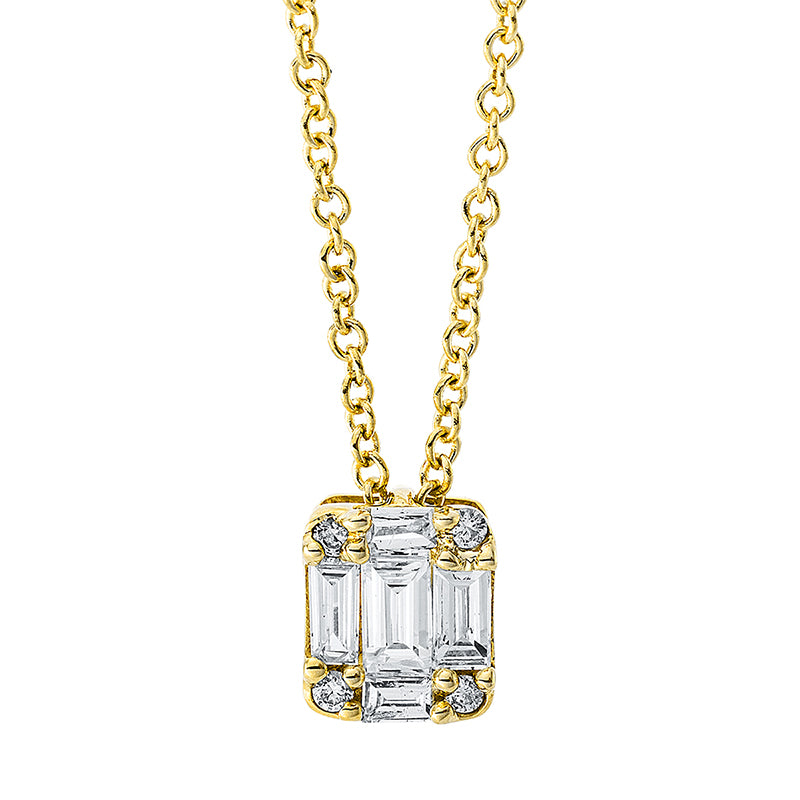 Collier    aus 750/-18 Karat Gelbgold mit 9 Diamanten 0