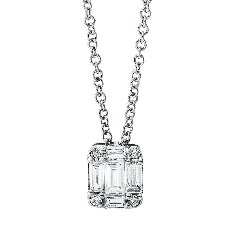 Collier    aus 750/-18 Karat Weißgold mit 9 Diamanten 0