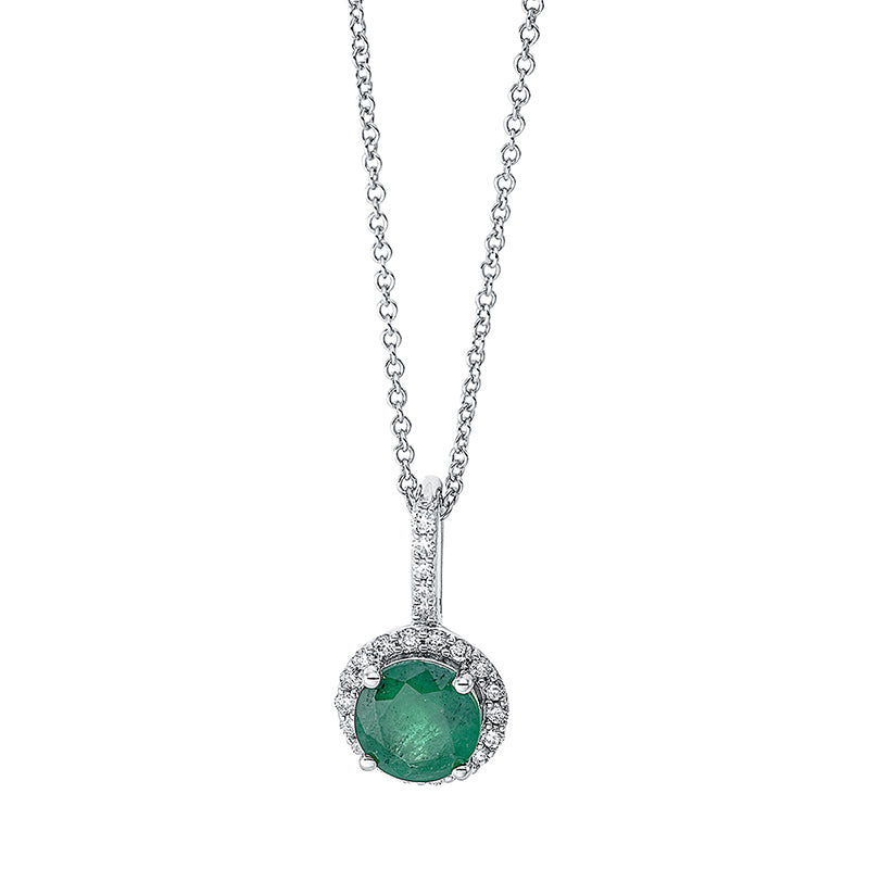 Collier mit Saphir  aus 750/-18 Karat Weißgold mit 23 Diamanten 0