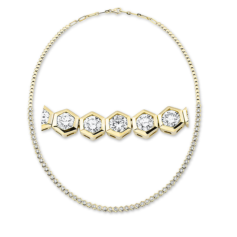 Collier    aus 750/-18 Karat Gelbgold mit 59 Diamanten 4