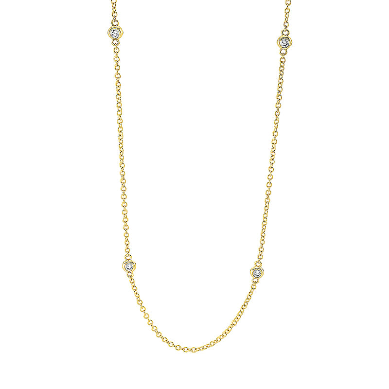 Collier    aus 750/-18 Karat Gelbgold mit 7 Diamanten 0