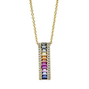 Collier aus Gold mit Diamanten mit Saphir, mit ZÖ 40 cm - 4K185