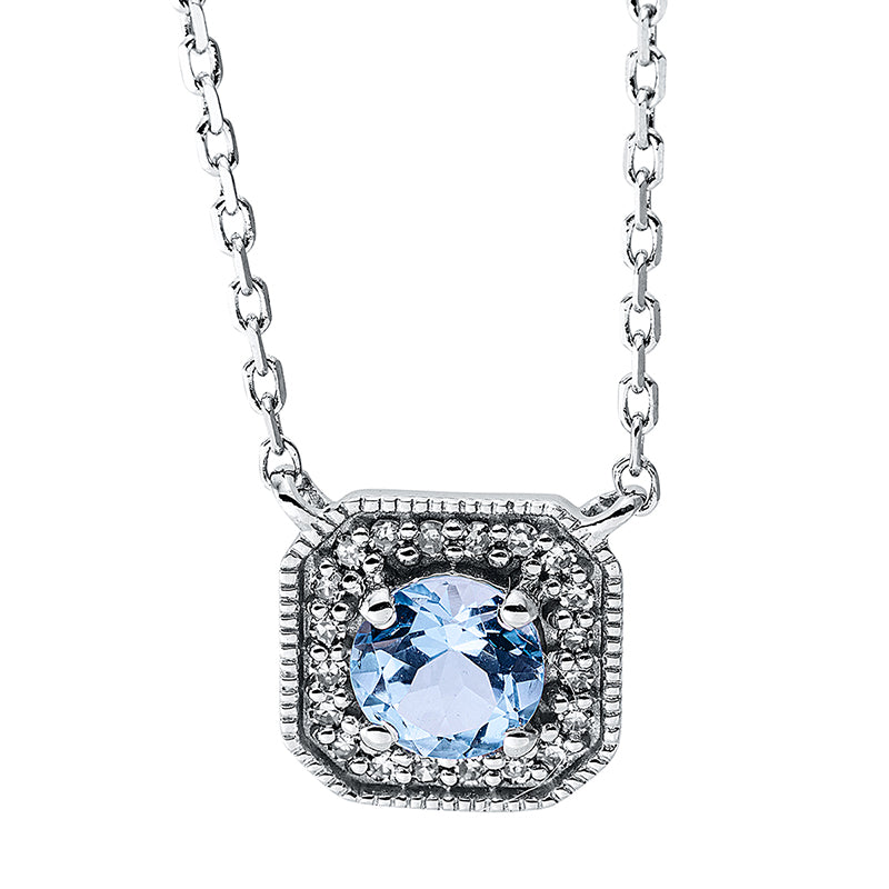 Collier mit Topas  aus 750/-18 Karat Weißgold mit 20 Diamanten 0